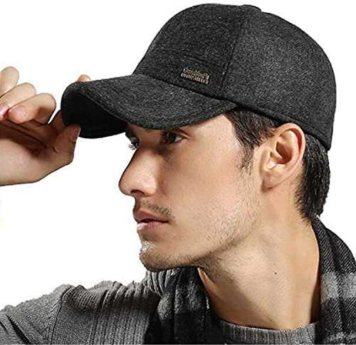 CLAPE Casquettes d'hiver avec Oreillettes Chaud Winter Baseball Cap Casquette de Baseball Warm Wool Cap Outdoor Sport Trucker Dad Hat Cap