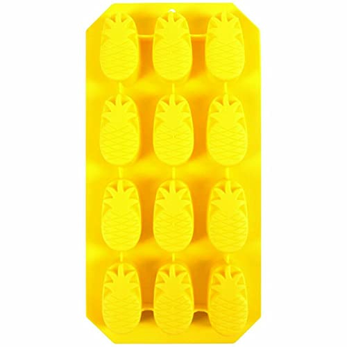 Selecto Bake Fruit Moulds Shapes Ice Cube Tray Easy Pop Out Ice Maker Plastic Silicone Reusable Kids Summer Cold Drink | Pineapple & Mixed Fruits (Pineapple)