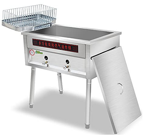 XUETAO Freidora de Gas de encimera Comercial de 40 l, freidora Profunda LPG, freidora Profunda Independiente, Cocina al Aire Libre de Acero Inoxidable, para Papas Fritas, Restaurante, Cocina casera