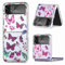 TAUYN Custodia per Samsung Galaxy Z Flip4/Flip 4, Morbido TPU Trasparente Protezione Shell, Farfalla Stampa Antiurto Piega Custodia - Viola