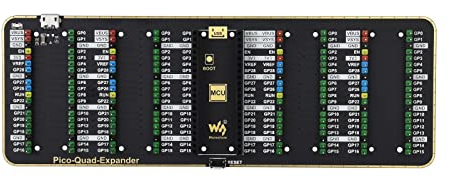 Waveshare 4xPorts Quad GPIO Expander, Supports USB External Power Supply, Compatible with Raspberry Pi Pico Series Motherboard