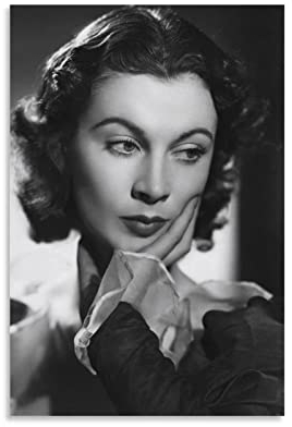 Vivien Leigh Vintage Poster-Bilddruck, Leinwandbild, 20 x 30 cm, Schwarz und Weiß