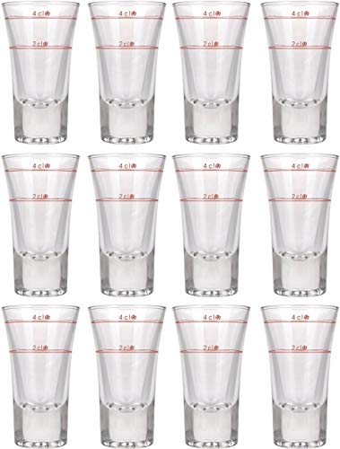 Schnapsgläser Dublino mit 2 & 4cl Eiche - 12 Stück