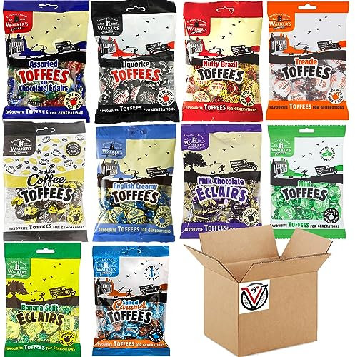 VIMIX - Walker's Nonsuch Toffees 150g - Liquorice, Nutty Brazil, Arabica Coffee, English Creamy, Treacle, Milk Chocolate Eclairs, Banana Split, Salted Caramel & Mint Toffees | Pick any type & quantity