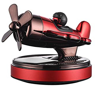 Solar Auto Dekoration Diffusor, MoreChioce Wackelfigur Flugzeug Auto-Solar-Diffusor mit Propeller Auto Armaturenbrett Ornament Auto Innendekoration Zubehör,Rot
