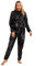 LiiYii Sweat Sauna Suit Combinaison de Sport pour Femmes Minceur Veste Sport PVC pour Course Cyclisme Jeu Entraînement Noir 4XL