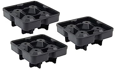4 Diamanten Silikonform für Eiswürfel & Backen - Dekoration, Halloween, Karneval & Motto-Party (3 Formen)