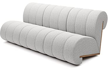 DomiMeble Sofa 3 Sitzer mit einzigartigem Design, aus hochwertigem Holz, leicht zu reinigendem Polyestergewebe, das Produkt muss Nicht zusammengebaut Werden (Catch me 1)