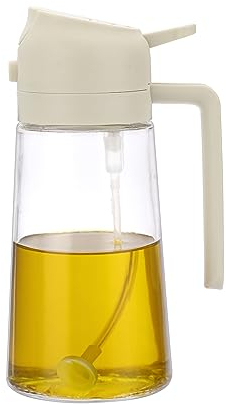 SUMNACON 2 in 1 Oil Dispenser Bottle Oil Spray Bottle for Kitchen, 17oz Oil and Vinegar Dispenser Olive Oil Bottle Kitchen Oil Sprayer Mister for Cooking Air Fryer (Grey)