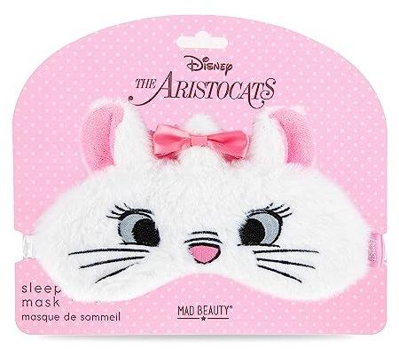 Mad Beauty Masque de sommeil Disney Aristochats Marie | Nœud rose et fourrure | Excellent cadeau fantaisie pour femmes, adultes et enfants | Confortable et lavable | Accessoire de sommeil adorable et