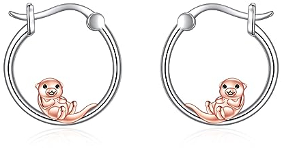 VONALA Otter Creolen Ohrringe, 925 Sterling Silber Tier Schmuck für Damen Mädchen (Otter)
