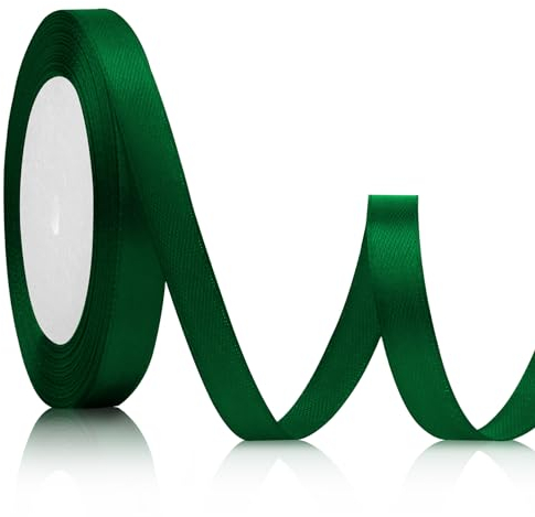 Geschenkband Satinband grün 10mm, 23meters Geschenkband grün Dunkelgrün Vintage grün Stoffband Geschenk Weihnachten Schleifenband grün für Hochzeit Hochzeitsdekoration Geburtstag Geschenke Satinbänder