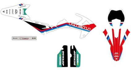 Deko-Set für Motorrad, anpassbar, für Rieju MRT 50 von 2022 bis 2023, Herritage Weiß/Rot