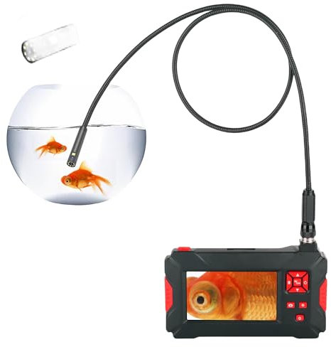 GuliTech Handheld Endoskop 1080P HD 8mm Dual Objektiv 4,3 Zoll Bildschirm Industrial Portable Endoskop 2,0MP Inspektionskamera Schlange Kamera System Unterstützung Android und IOS(Ø8mm-5m Schlange