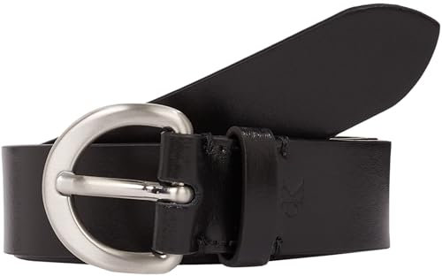 Calvin Klein Damen Gürtel Classic Pin Buckle aus Leder, Schwarz (Black), 75 cm