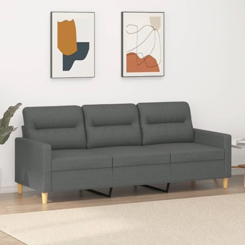 Cozynest 3-Sitzer Sofas Dunkelgrau 180 cm Stoff