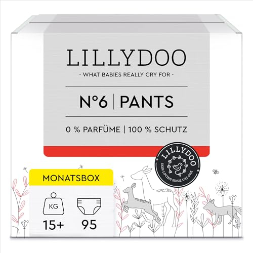 LILLYDOO hautfreundliche Pants, Größe 6 (15+ kg), Monatsbox (95 Stück)