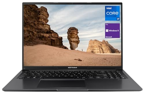 ASUS Vivobook 16 Ordinateur portable professionnel, écran 16 po FHD+ (1920 x 1200), Intel Core i7-1255U, 16 Go de RAM, SSD PCIe de 1 To, Wi-Fi, webcam 720p, HDMI, Windows 11 Pro, noir