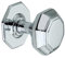 Infinity Decor Solid Brass Octagonal Centre Door Knobs Large - Dummy Door Pull Handles 80mm - for External and Internal Use. (Polished Chrome)