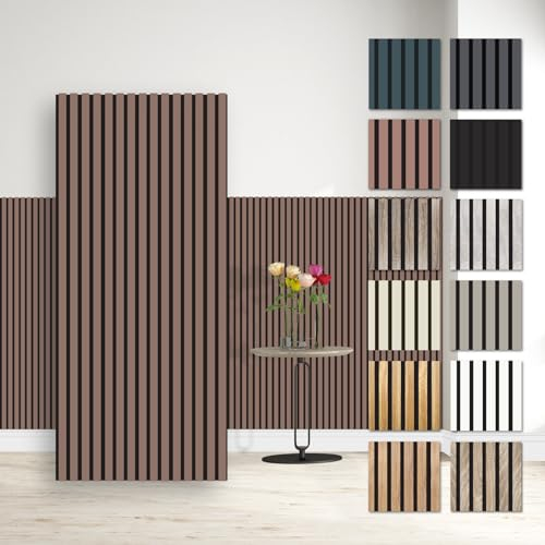 HEXIM Akustikpaneele 138,5x60cm Holz Comfort - flexible Holzpaneele Platten Lamellenwand MDF Wandpaneele Lamellenverkleidung Wandverkleidung schalldämmend (0.83m² Mauve)