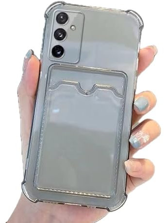Miagon Brieftasche Hülle für Samsung Galaxy A15 5G/4G,Kartenhalter Crystal Transparente Rückseite Handyhülle Kunststoffhülle Dünn Weiche TPU Stoßfeste Schutzhülle