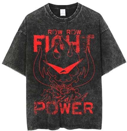 acsewater Summer Gurren Lagann Simon Kamina Cartoon Anime Washed and Aged Vintage Cotton Short Sleeve T-Shirt