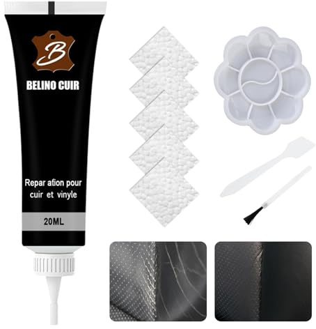 20ML Leder Reparatur Set Flüssigleder Schwarz Lederreparaturset Schwarz Lederreparatur Creme Reparatur von Lederkratzern Mischbare Lederreparatursets für Sofas Autositze Lederjacken Taschen Usw