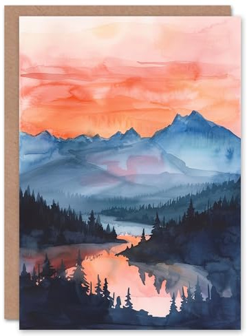 Artery8 Greeting Card Maroon Bells Tranquil Sunset Mountain Landscape Blank For Him Or Her Art Birthday Card