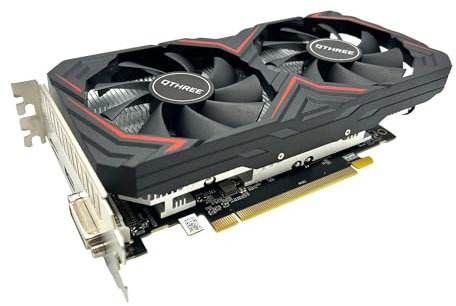 QTHREE Radeon RX 580 Graphics Card, 8GB,256Bit,2048SP,GDDR5,DP,HDMI,DVI,Video Card for PC Gaming,PCI Express 3.0 x16 with Dual Fan for Office and Gaming,DirectX 12