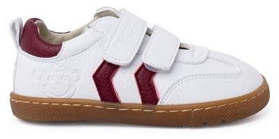 Pisamonas Zapatillas Blancas Barefoot Niños Bandas Laterales Talla 27 Color Burdeos