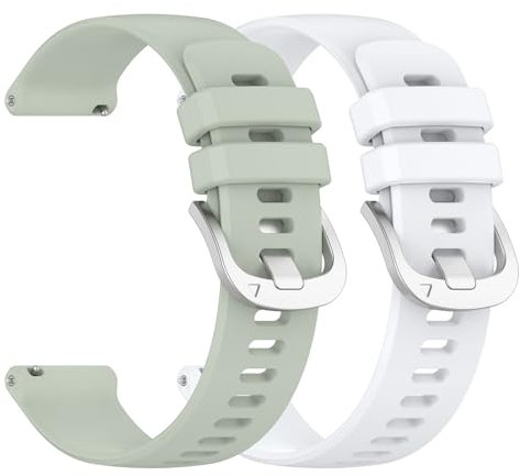 Sport Armbänder Kompatible mit Garmin Forerunner 55 Armband für Damen Herren,Weiche Silikon Band Ersatz Armband für Garmin Forerunner 55 Ersatzarmband (Grün+Weiß)