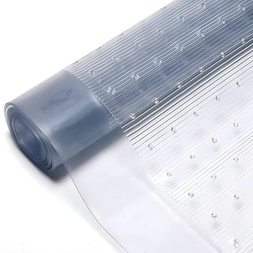 Clear Carpet Protector Roll, Skid-Resistant Plastic Carpet Protector | Mats for Deep Pile Floors and Rugs – Durable Carpet Protector with Textured Surface to Prevent Scratches and Damage