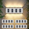 4Stück Solar Wandleuchte Aussen,20LED Up and Down Solarlampen für Außen Garten, IP65 Wasserdichte Solar Gartenwandleuchte Warm Weiß Solarleuchten Zaun Licht für Wand Terrasse Garten Stufen Treppen