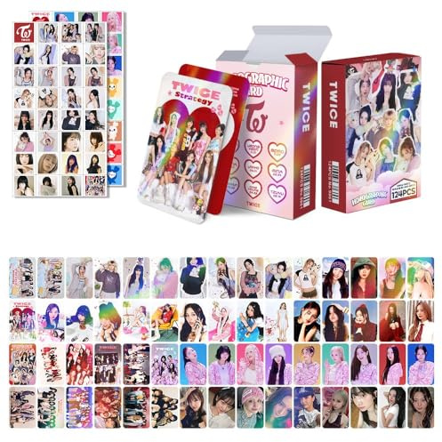 ZRHMCJEN 124Pcs En- Sk Ive Gidle Twice 60Pcs Fotokarten Grußkarten Sammlung Mini Karte Postkarte Und 64Pcs Aufkleber/Twice