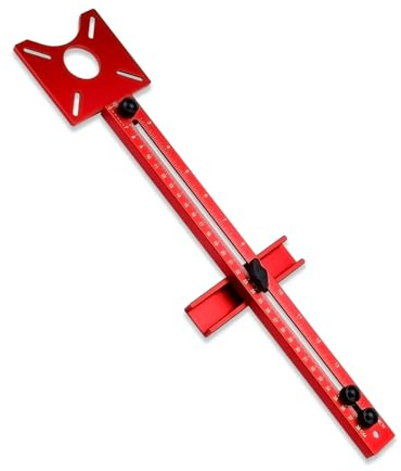 Thatyro Multifunctional 4 in 1 Red Router Milling Groove Bracket, Aluminum Alloy Circle Cutting Jig, Adjustable Router Tool Circle Jig Cutting Guide for Woodworking (Conventional)