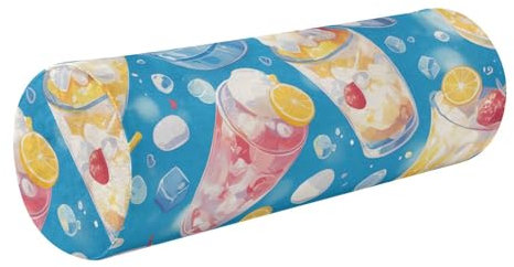 miaozhen Summer Drink Cool Ice Blue Orthopädisches Nackenrollkissen Nackenrolle Kissen für Beine almohada para piernas