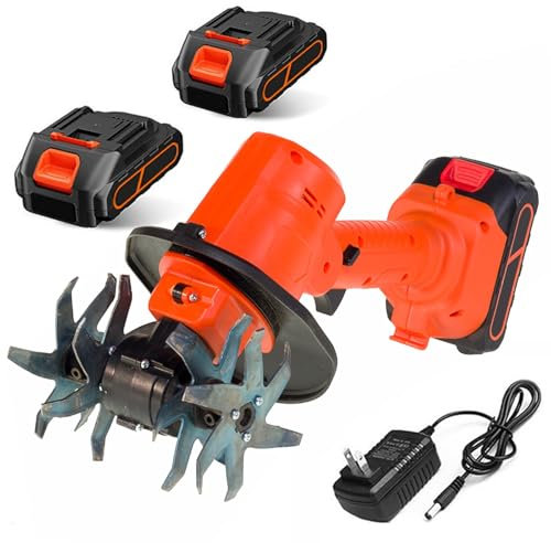 Motozappa Elettrica Da Giardino, Zappatrice E Coltivatore Con 4 Lame In Metallo, 12V Potente Motozappa Ricaricabile Per Piccoli Giardini, Profondità Di 10cm - Motozappa Elettrica(No rod)