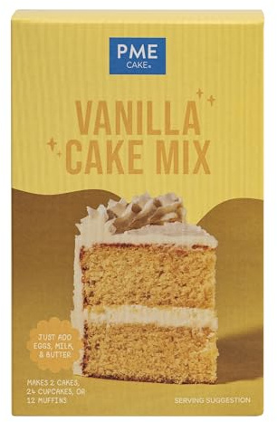 PME Golden Vanilla Cake Mix (500g), No-fuss Baking for Quick & Easy Birthday Treats