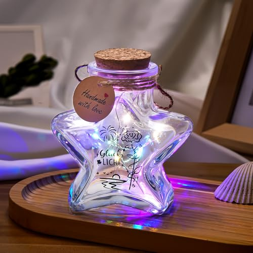 LED Bottle Light with Saying, Personalised Illuminated Lucky Light with Cork Stopper & Gift Tag, Light Bottle Decorative Bottles Lucky Light Decorative Light for Birthday Wedding Christmas Staff