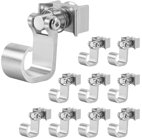 10 Stück Airlineschiene Zubehör Haken,Airlineschiene Fitting 110 kg,Drehbarer Haken für Zurrschienen in Silber,L-Schienenhaken zum Aufhängen von Gegenständen