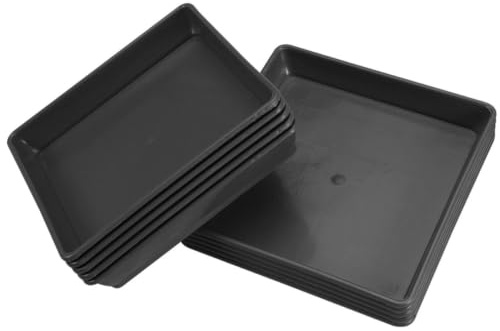 COLLBATH 10pcs Cm Plant Pot Saucer Plastic Square Tray for Indoor and Outdoor Use Anti-wear Plant Drip Plate Designed to Prevent Water and Soil from Flowing Sturdy Planter Saucer