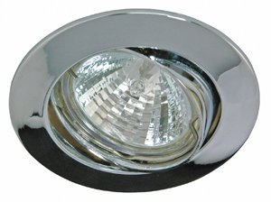Rutec Alu-Druckguss-Einbaustrahler für MR16, IP20, Ø 8.2cm, mit Sprengring, ohne Fassung, schwenkbar, Chrom