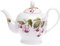 Crown Bone China 16 Fl OZ/ 2 Cup Teapot - Fuchsia Flowers Kirsty Jayne China- Hand Decorated in The Potteries, Staffordshire, England.