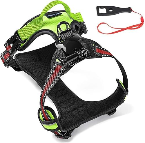 SmilePowo Dog Harness Compatible with GoPro Chest Mount for Action Cameras, Large Size, Red