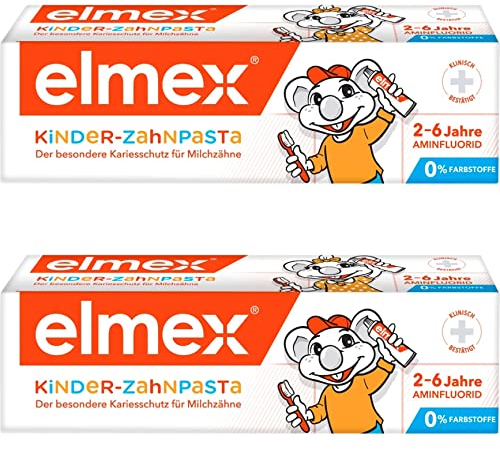Elmex - Elmex Zahnpasta für Kinder bis 6 Jahre, 2 x 50 ml