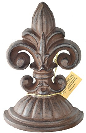 Lulu Decor, Fleur de Lis Türstopper, Skulptur, 0,9 kg, Antikbraun (ohne Keil)
