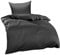 Bettwaesche-mit-Stil Mako Interlock Jersey Bettwäsche Garnitur Uni/enfarbig 100% Baumwolle 155x220 + 80x80, Anthrazit