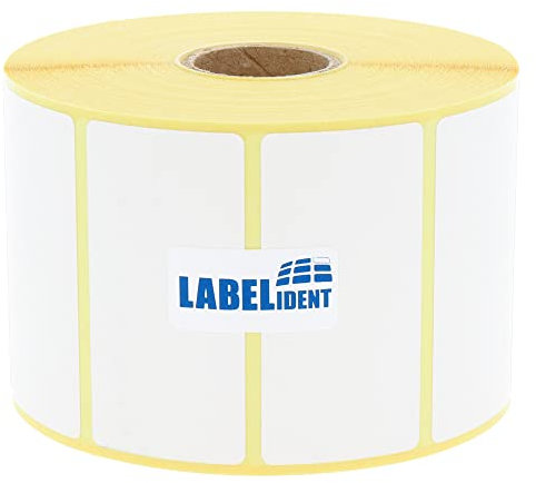 Thermoetiketten ablösbar - 60 x 30 mm - 1.500 Thermodirekt Etiketten Eco auf Rolle, 25 mm Kern