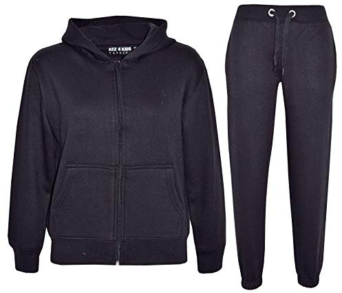 A2Z 4 Kids Grey Plain Tracksuit Hoodie with Joggers Jogging Suit Sweatpants Sports Activewear Set for Children Girls Boys Age 2-13 Years