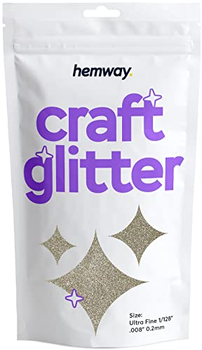Hemway Craft Glitter - Champagne Gold | Ultrafine Metallic Sequin Flakes for Resin & Epoxy Crafts | Supplies for Tumblers, Cards, Jewellery, Candle, Hair, Face, Body & Nail Art | 100 g